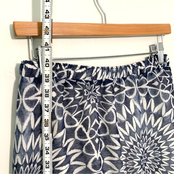 Gap Blue Abstract Print Lined A-Line Maxi Skirt Elastic Waist Large - Picture 4 of 10